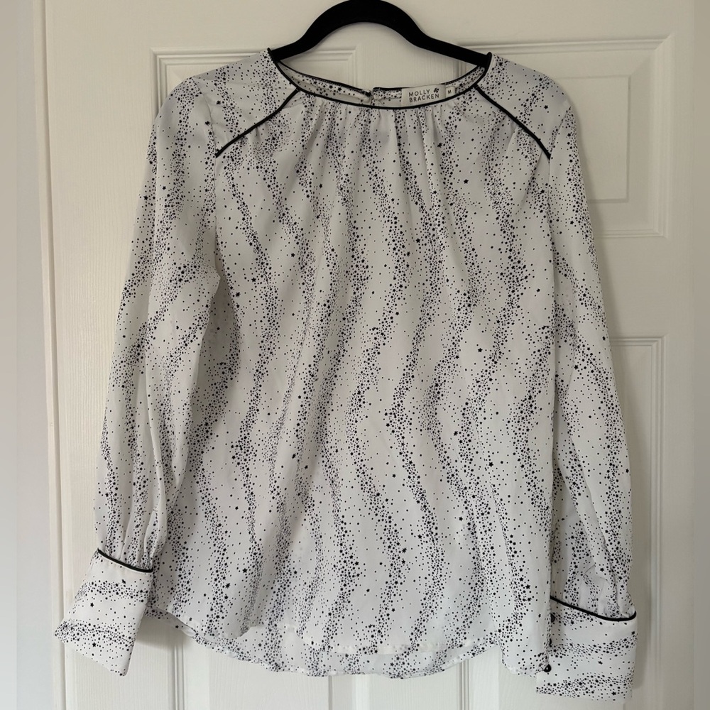 White and Black star/Dot Women's Top